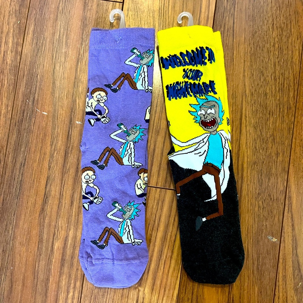 2 Pairs of Rick and Morty Design Socks